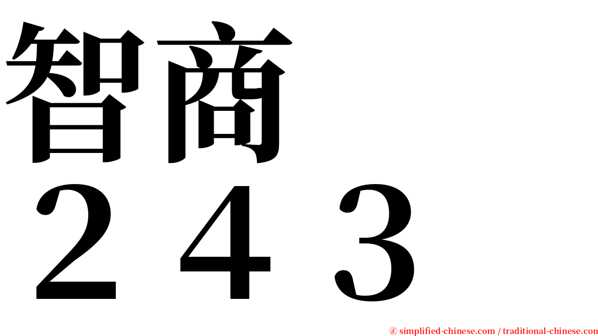 智商　　２４３ serif font